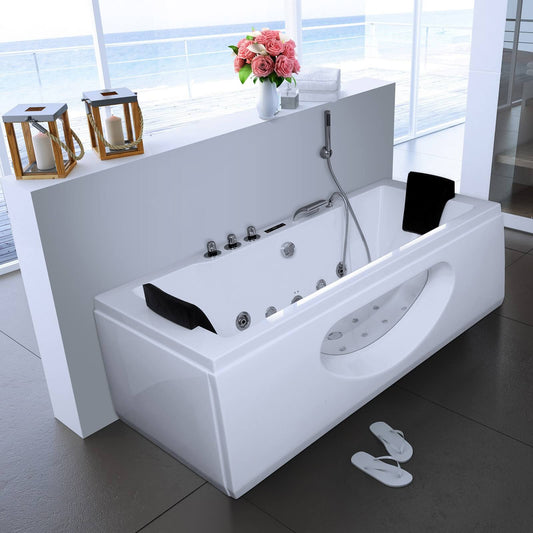 Home Deluxe Whirlpool Badewanne mit Lichttherapie LAGUNA M - 180 x 90 cm