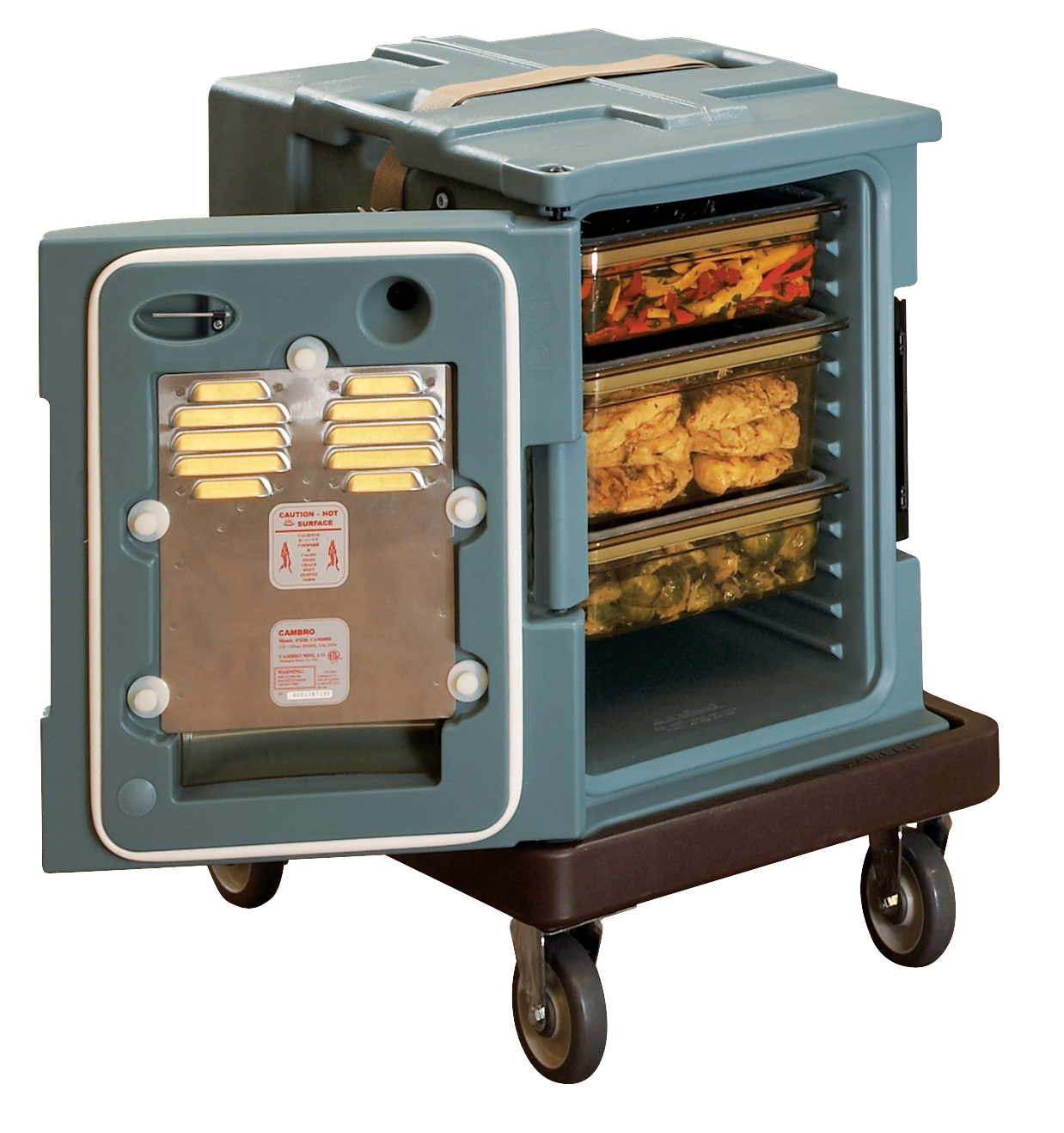 Cambro ULTRA CAMCART® H-SERIE Thermobehälter für 4x GN1/1-100mm Schalen mit Heizung, schieferblau , 1 Stück im Karton - UPCH4002401