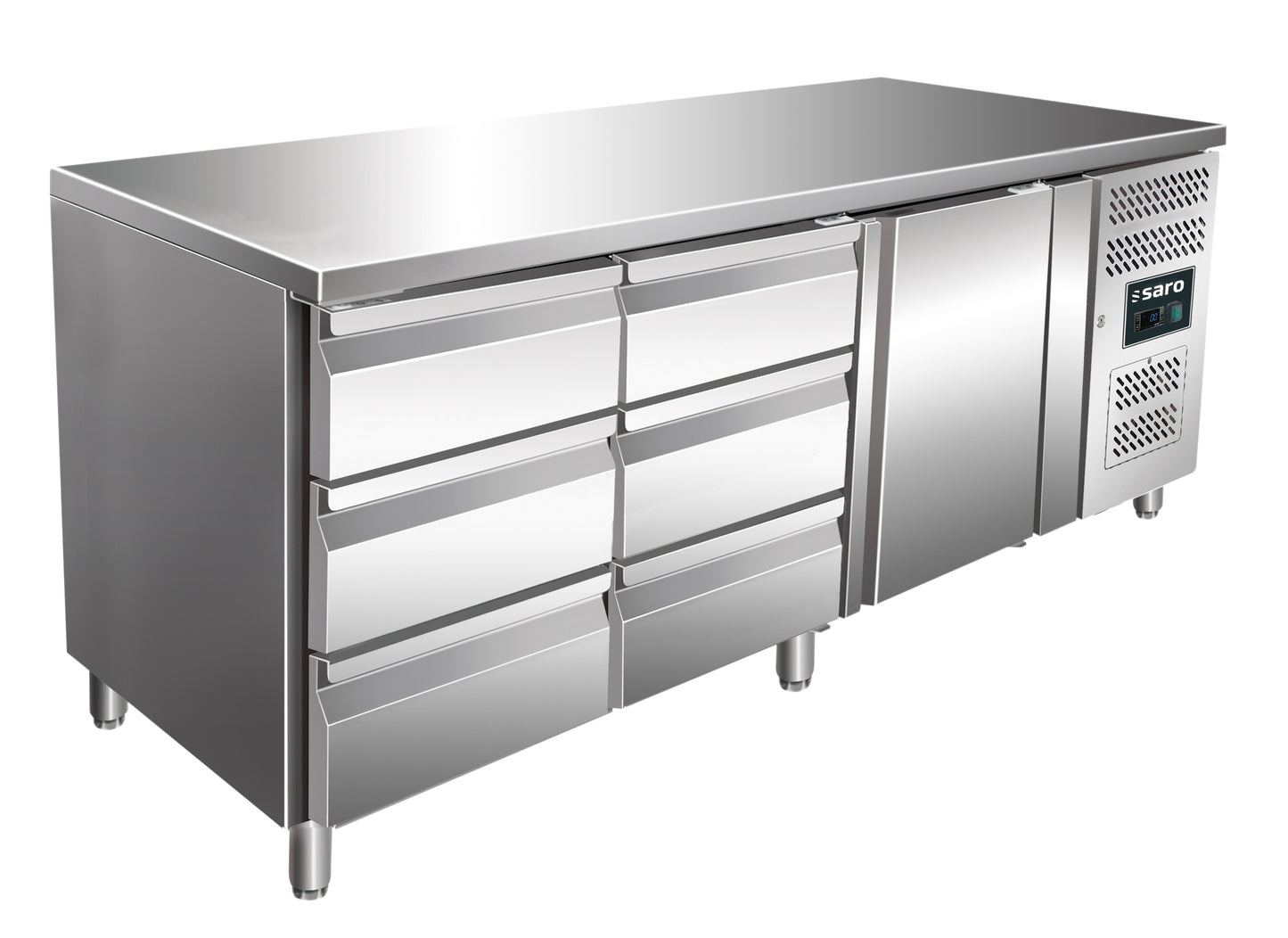 SARO Kühltisch, Tür+2x 3er Schubladenset, KYLJA 3150 TN