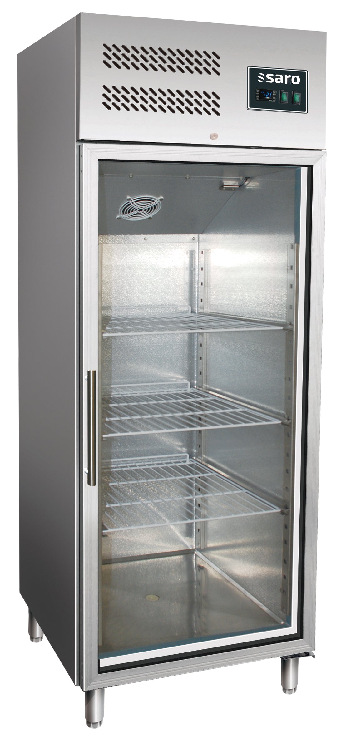 SARO Gewerbekühlschrank, Glastür, 2/1 GN, GN 600 TNG