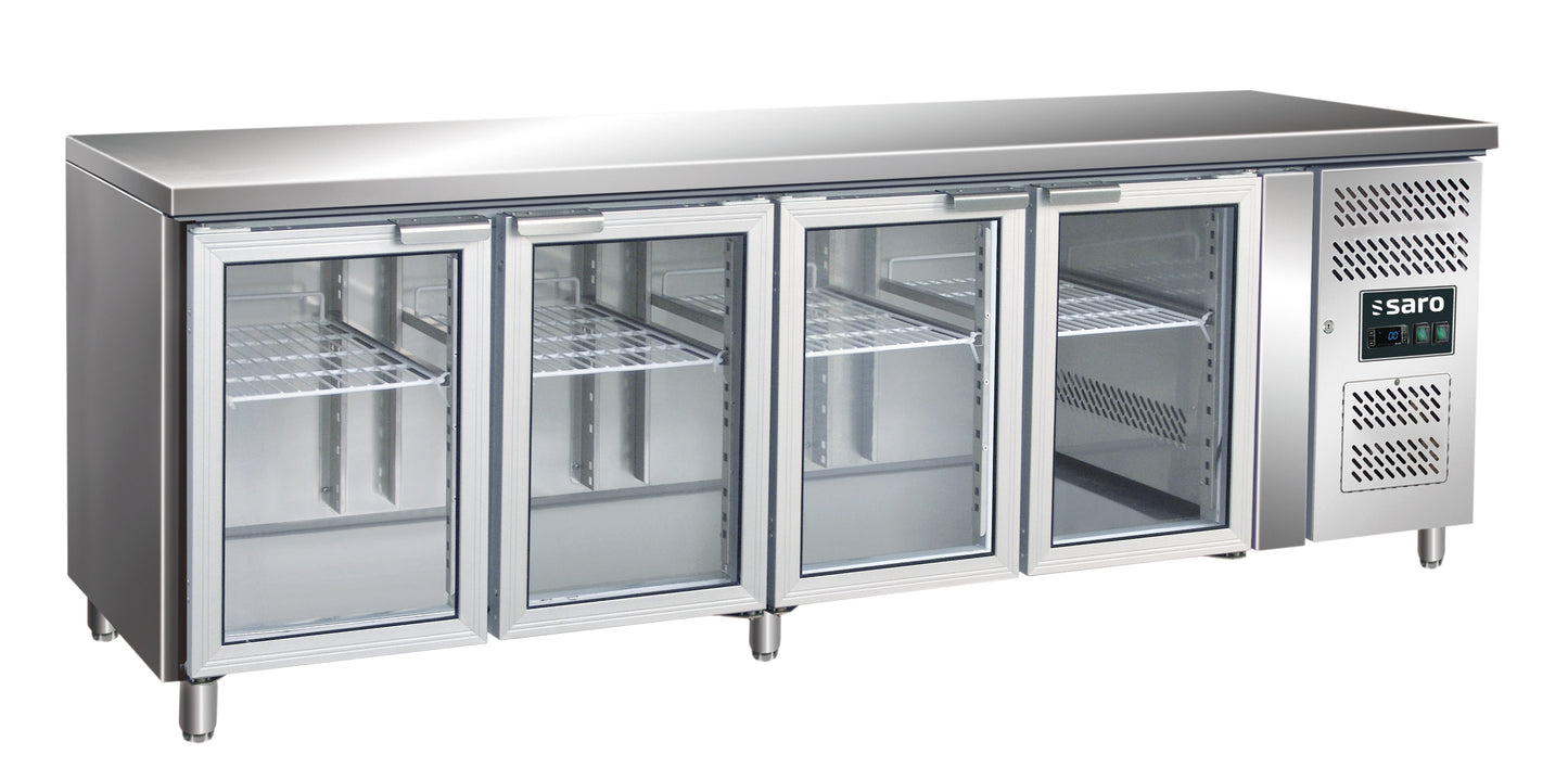 SARO Kühltisch, 4 Glastüren, Modell GN 4100 TNG