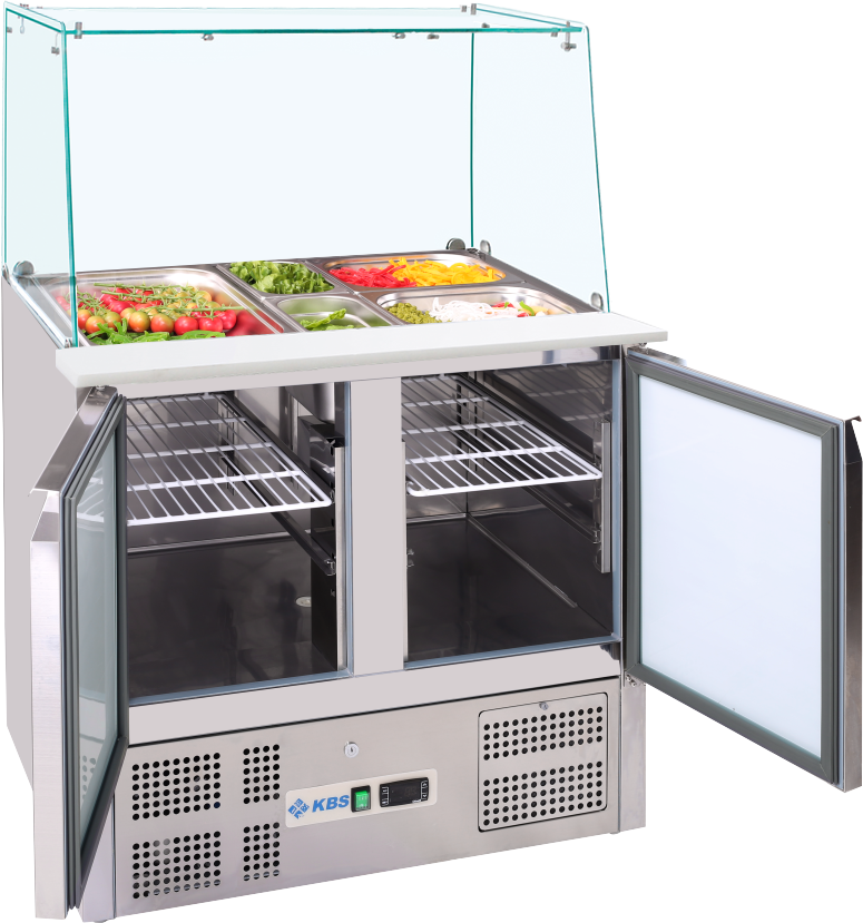 KBS Gastrotechnik Saladette gerader Glasaufbau KBS 908