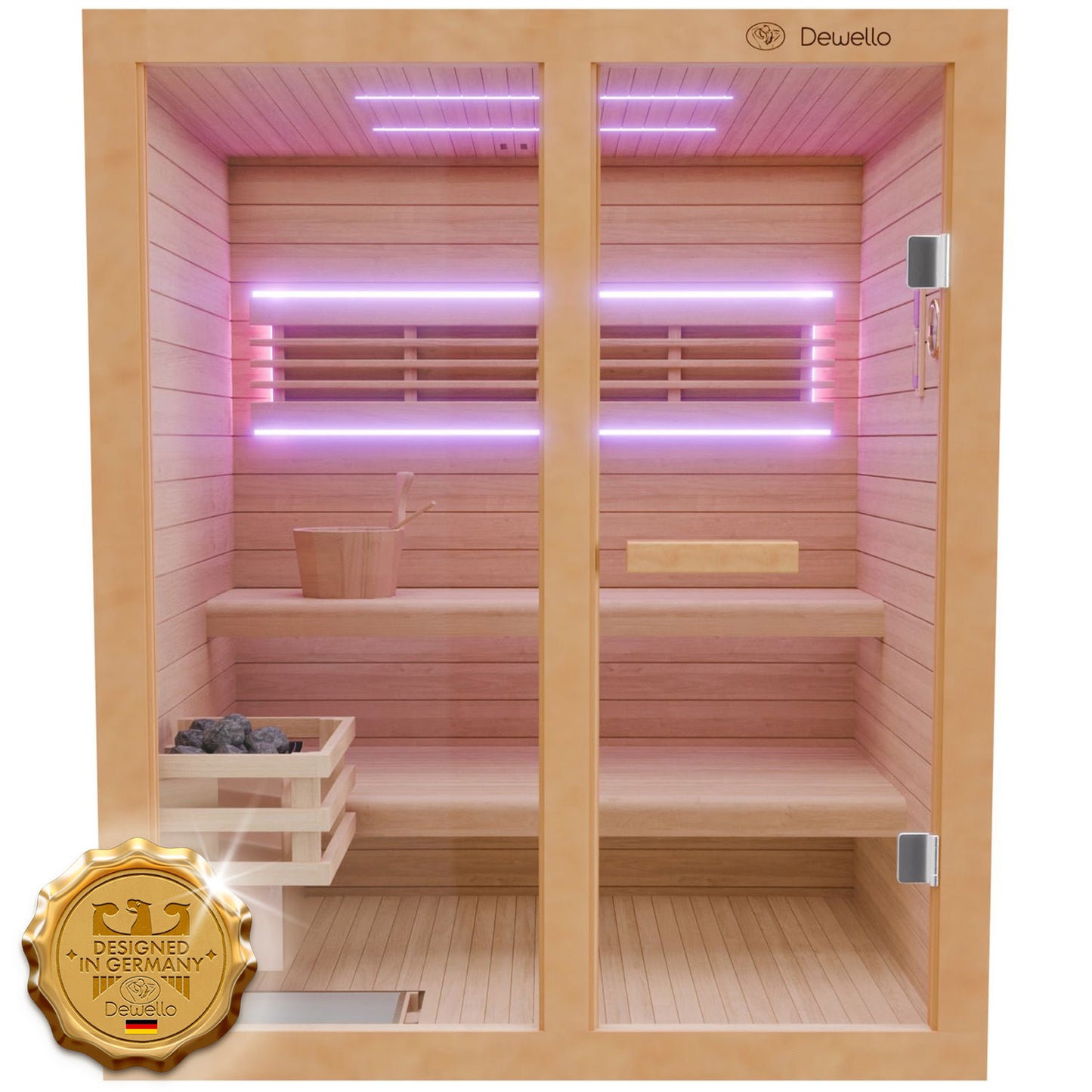 Dewello Finnische Sauna TOFINO 160cm x 150cm bei TroniTechnik