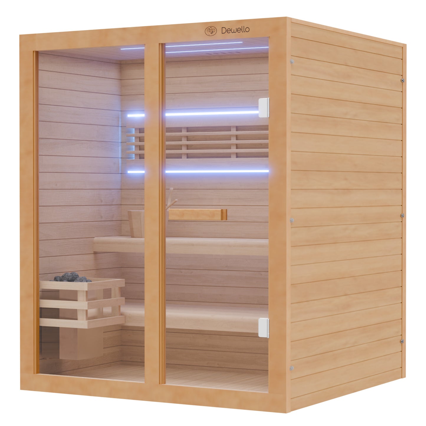 Dewello Finnische Sauna TOFINO 160cm x 150cm bei TroniTechnik