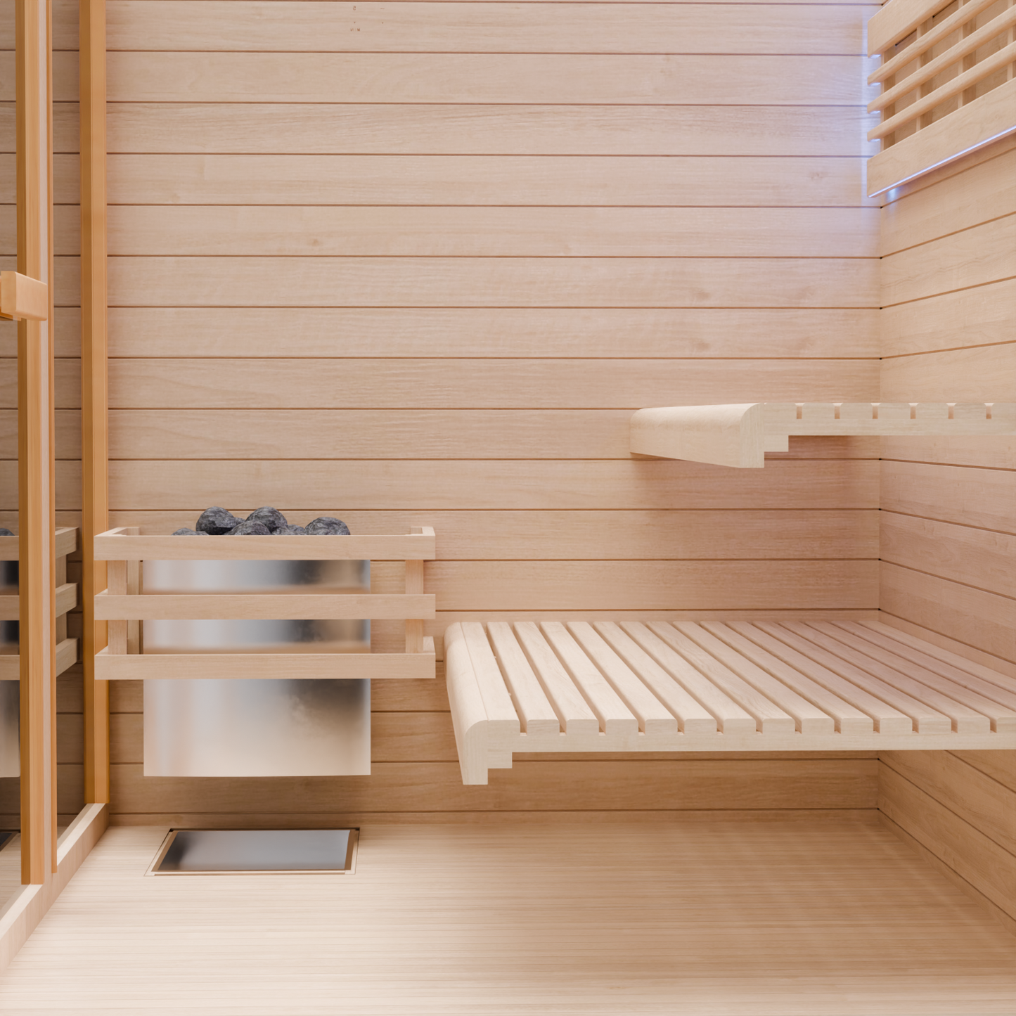 Dewello Finnische Sauna TOFINO 160cm x 150cm bei TroniTechnik