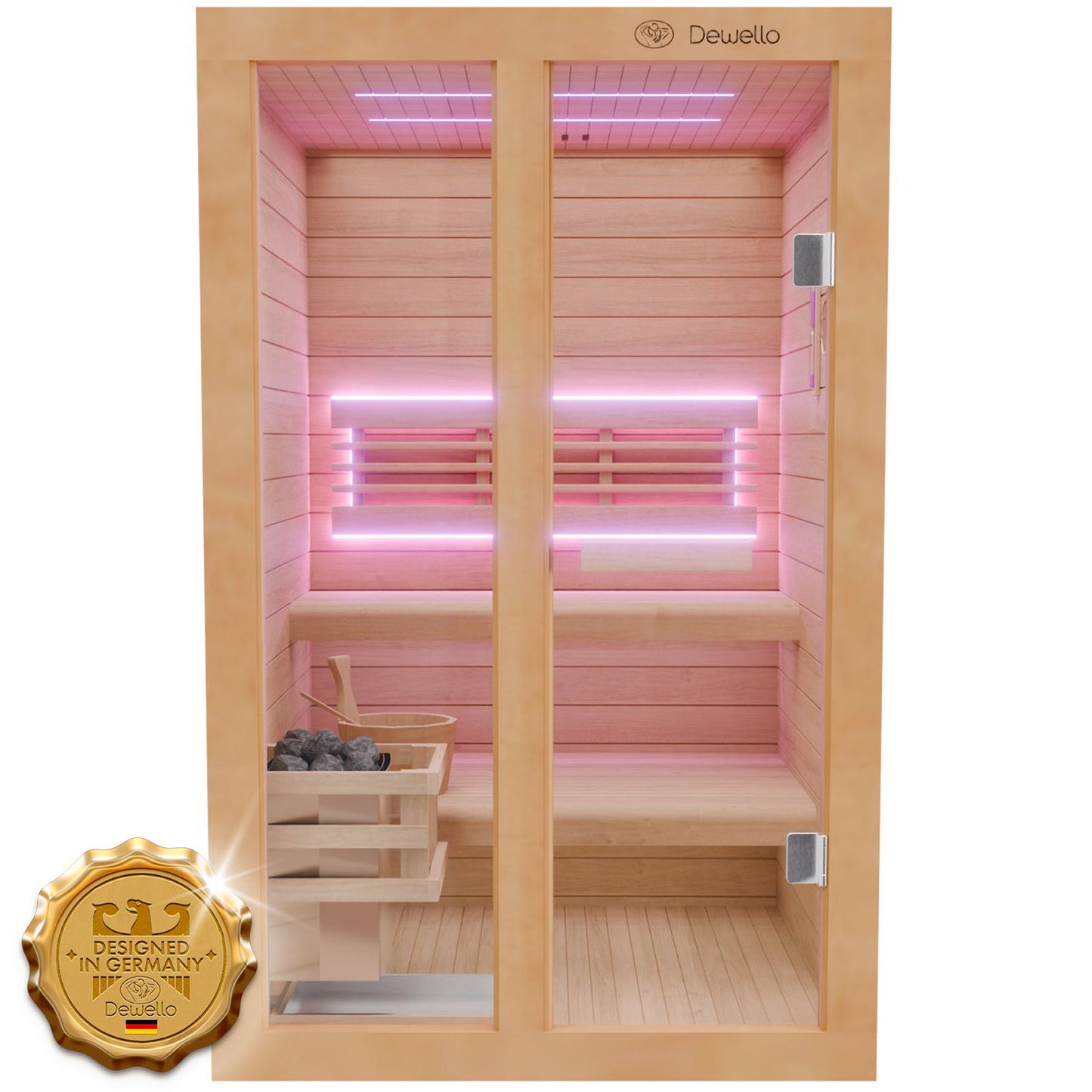 Dewello Finnische Sauna TOFINO 120cm x 140cm bei TroniTechnik