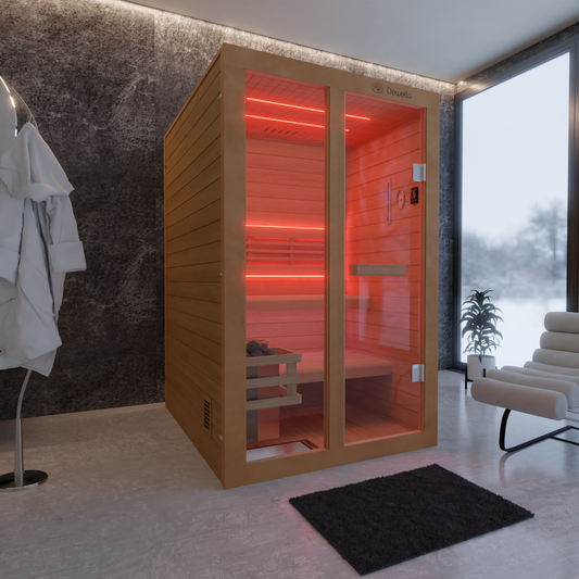 Dewello Finnische Sauna TOFINO 120cm x 140cm bei TroniTechnik