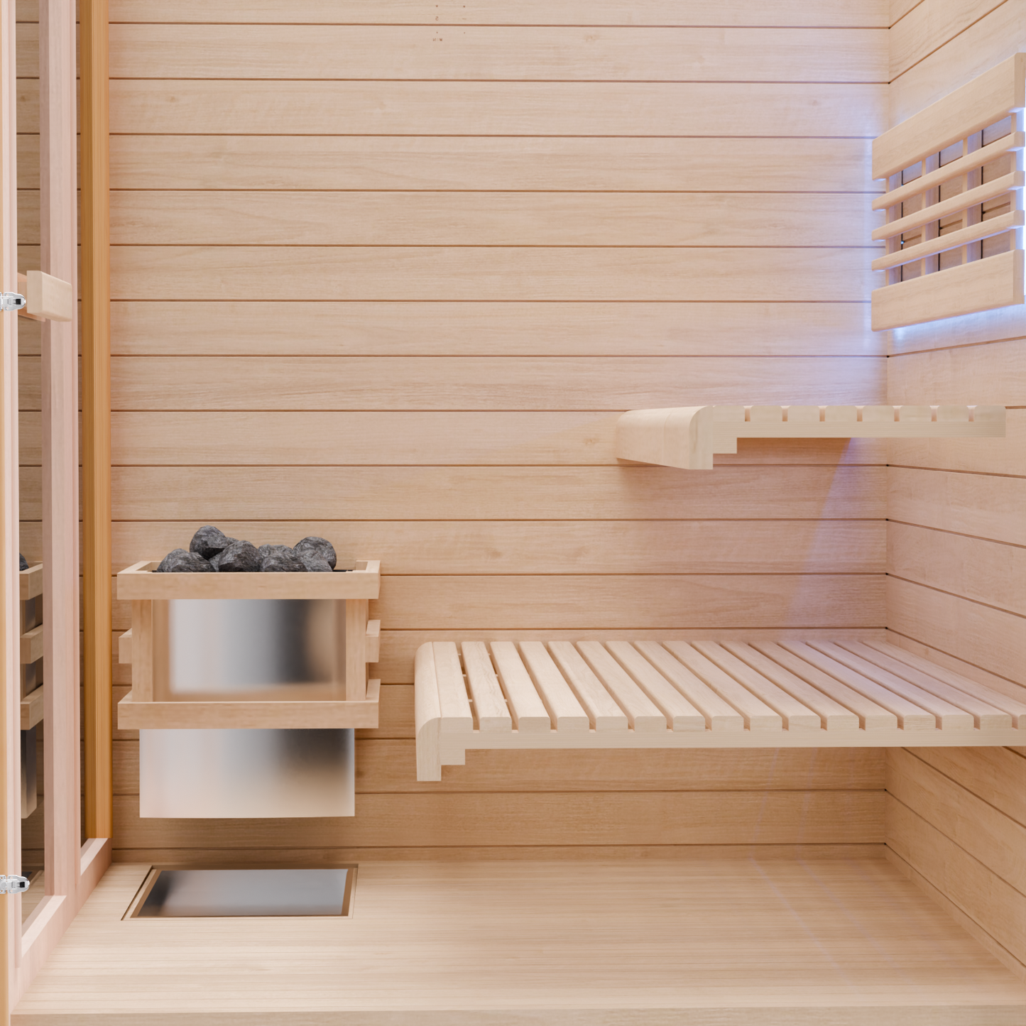 Dewello Finnische Sauna TOFINO 120cm x 140cm bei TroniTechnik