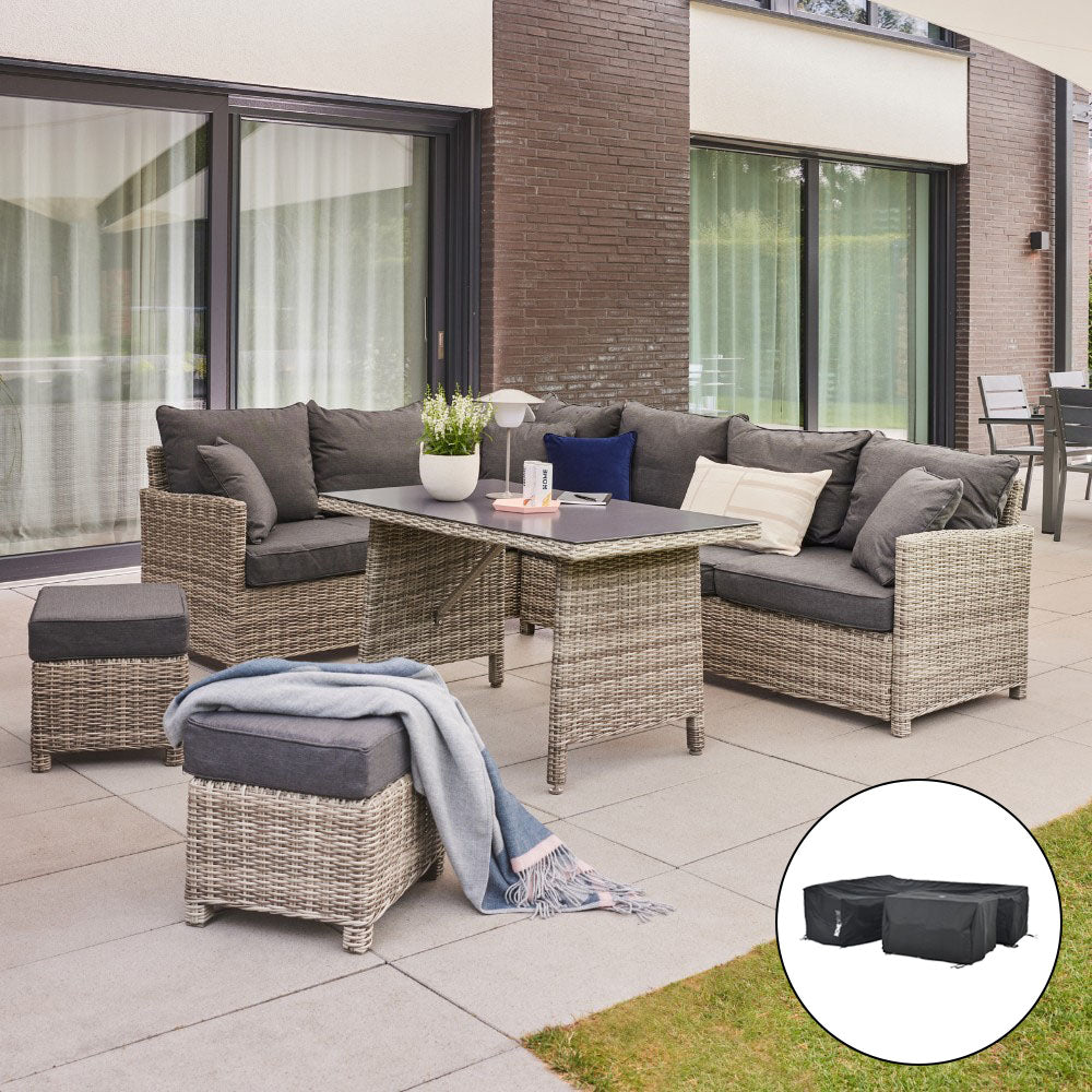 Home Deluxe Rattan Sitzgruppe BAHIA - mit Abdeckung