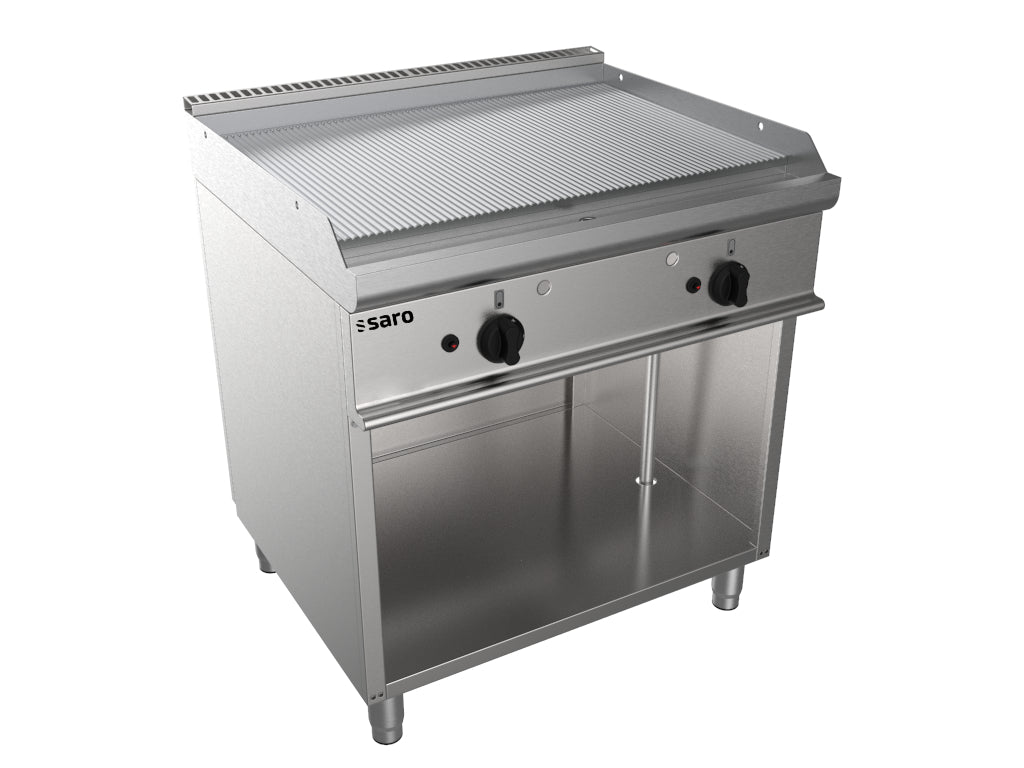 SARO Gas-Griddleplatte, offener Unterbau, E7/KTG2BAR