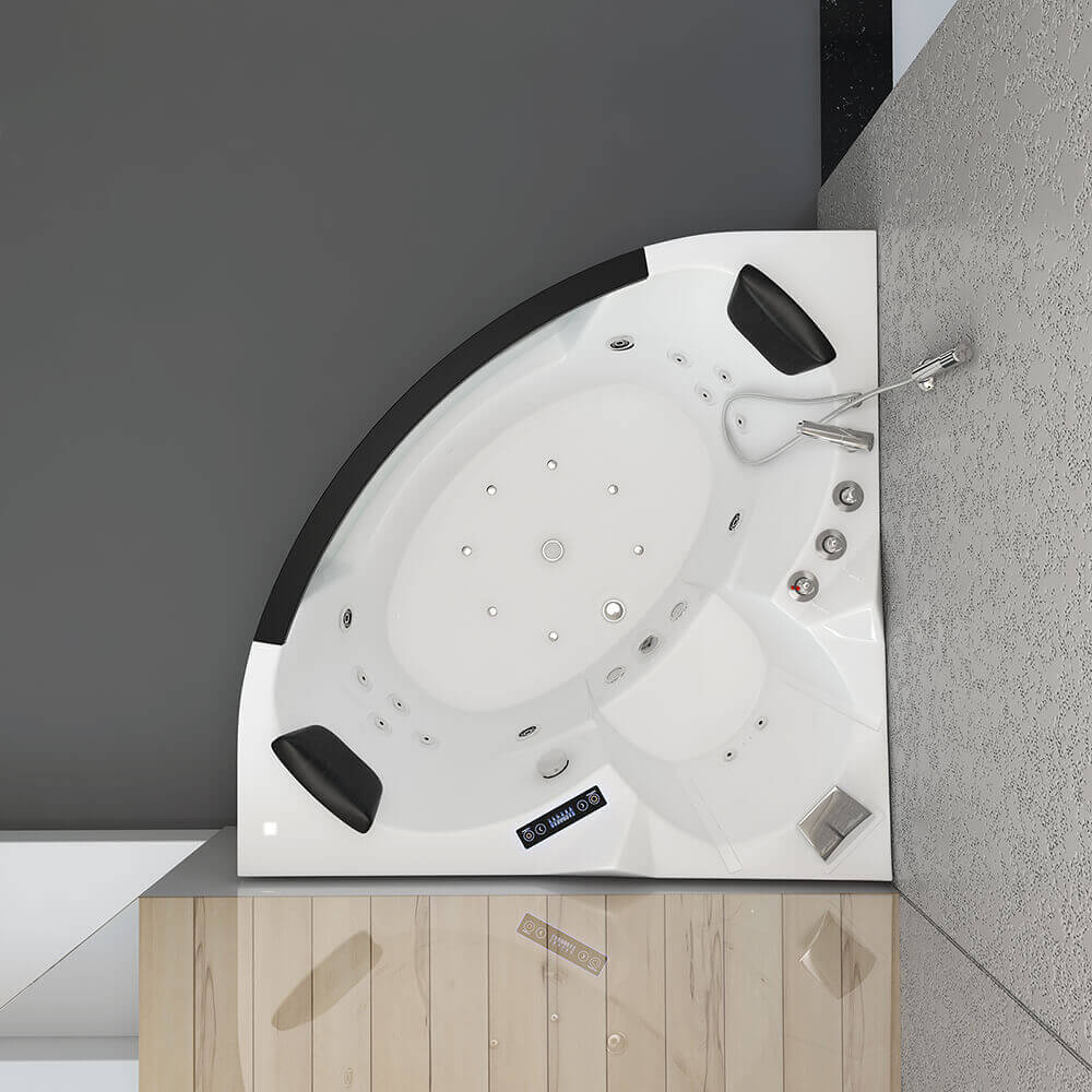 Home Deluxe Whirlpool Badewanne mit Lichttherapie LAGUNA L KOMPAKT - 140 x 140 cm