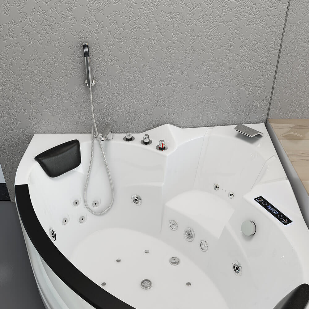 Home Deluxe Whirlpool Badewanne mit Lichttherapie LAGUNA L KOMPAKT - 140 x 140 cm