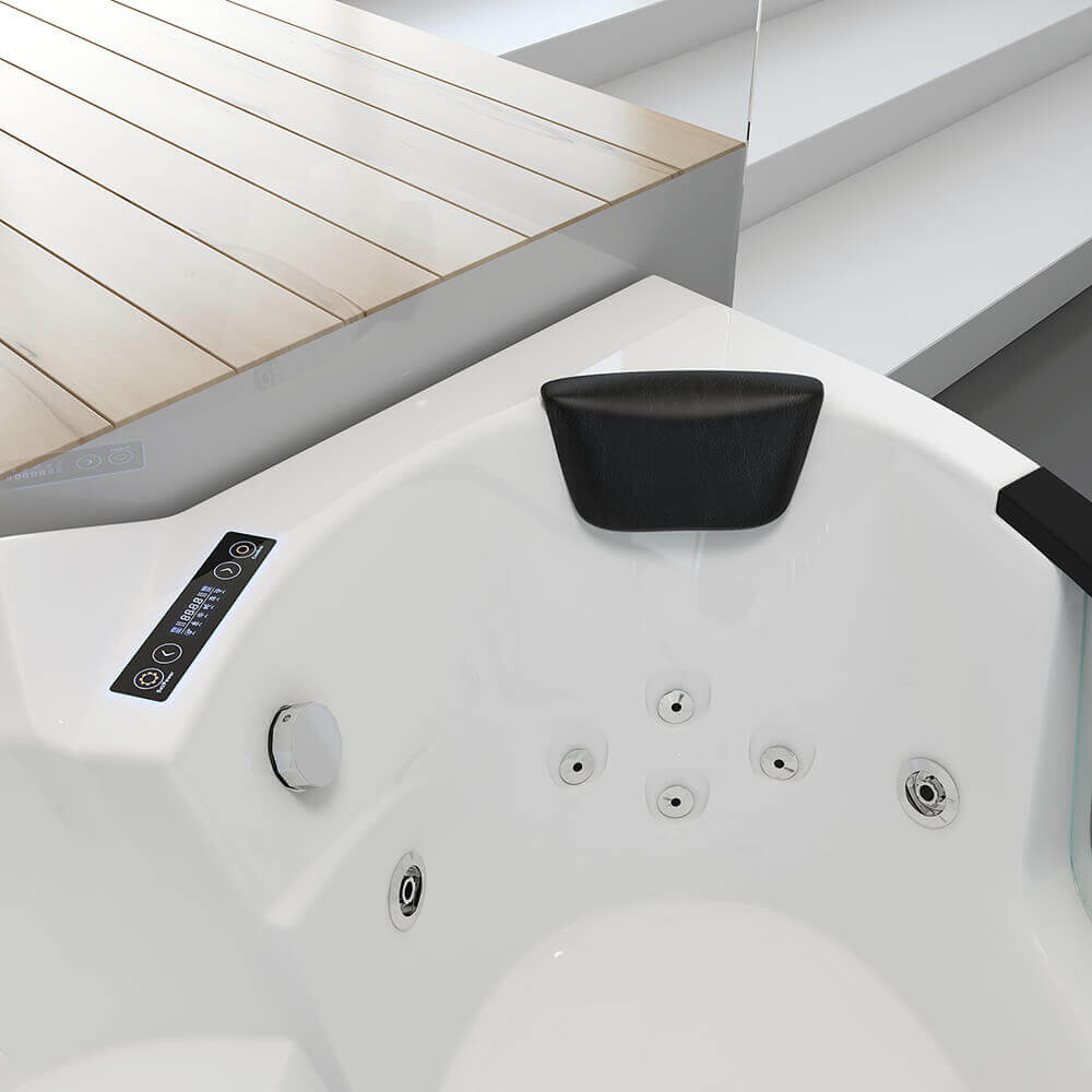 Home Deluxe Whirlpool Badewanne mit Lichttherapie LAGUNA L KOMPAKT - 140 x 140 cm