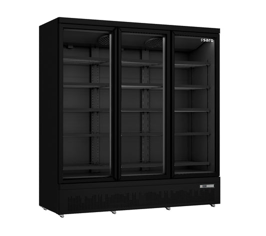 SARO Kühlschrank, 3 Glastüren, GTK 1530 S PRO - schwarz