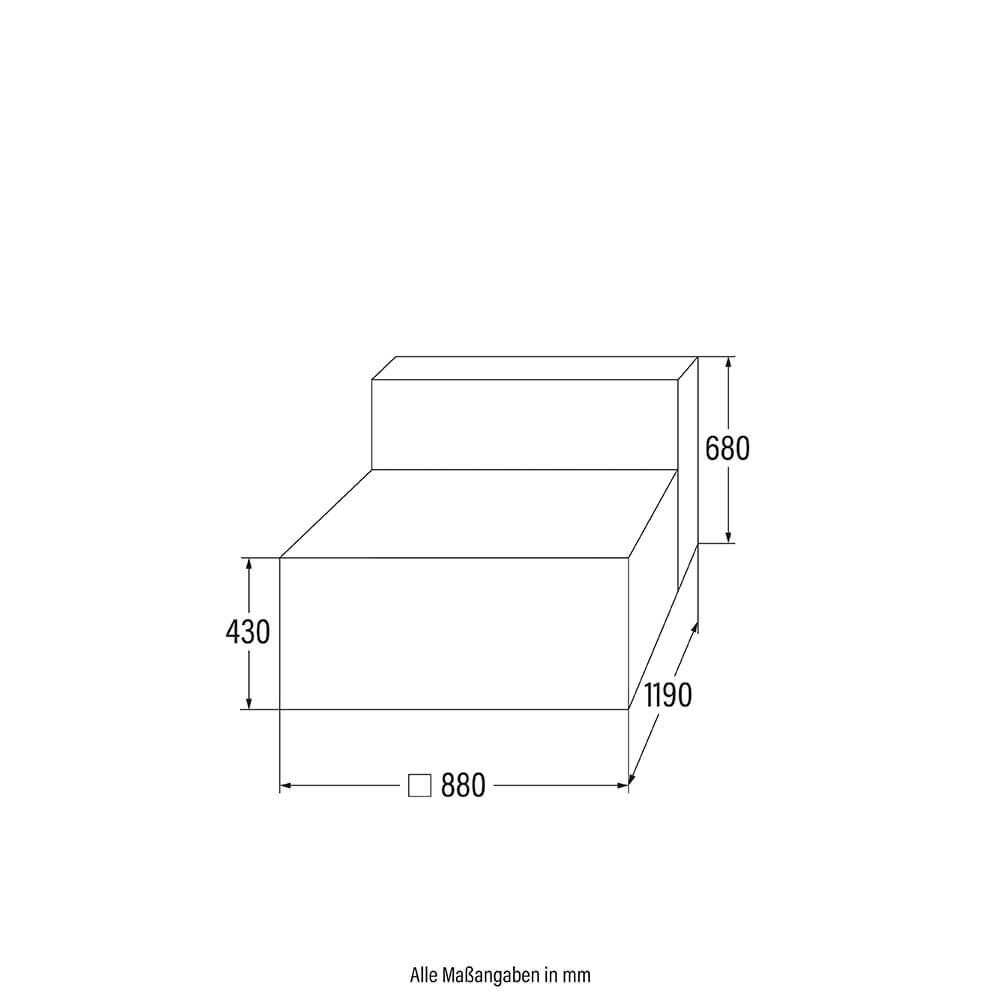 Home Deluxe Modulares Sofa Mittelsofa VERONA - 120 x 87 cm Hellgrau