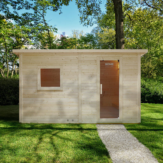 Home Deluxe Saunahaus Outdoor mit Vorraum TALO XL - 400 x 217 cm für 5 Personen