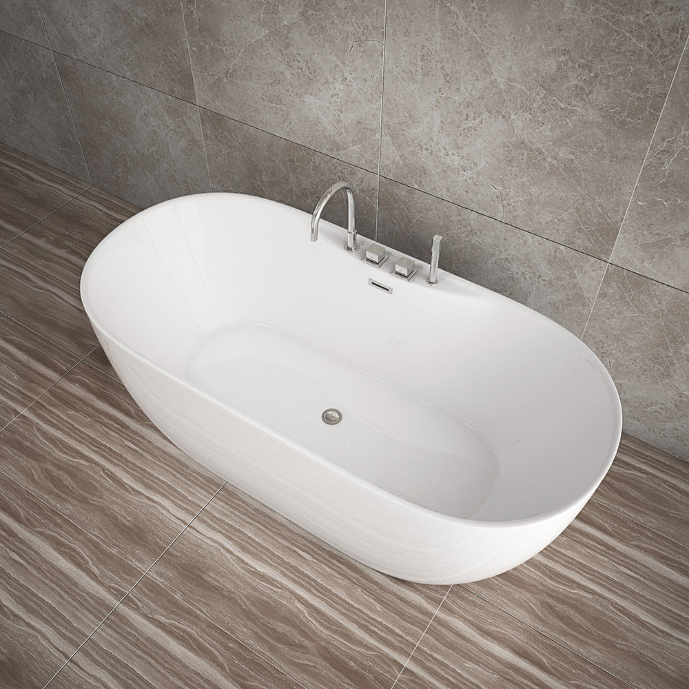 Home Deluxe Badewanne mit Armatur LENI - 170 x 80 cm