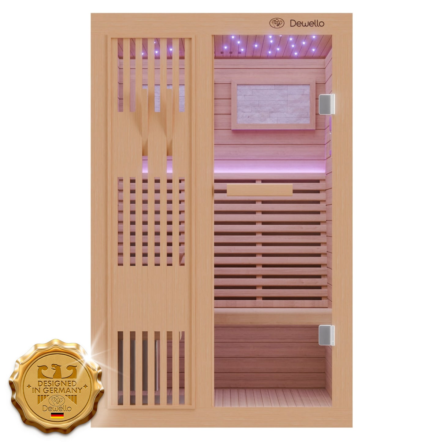 Dewello Finnische Sauna MINTO 120cm x 120cm bei TroniTechnik