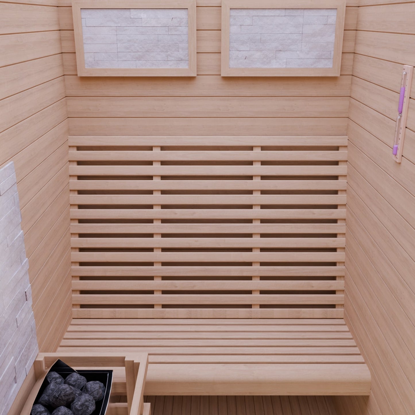 Dewello Finnische Sauna MINTO 120cm x 120cm bei TroniTechnik