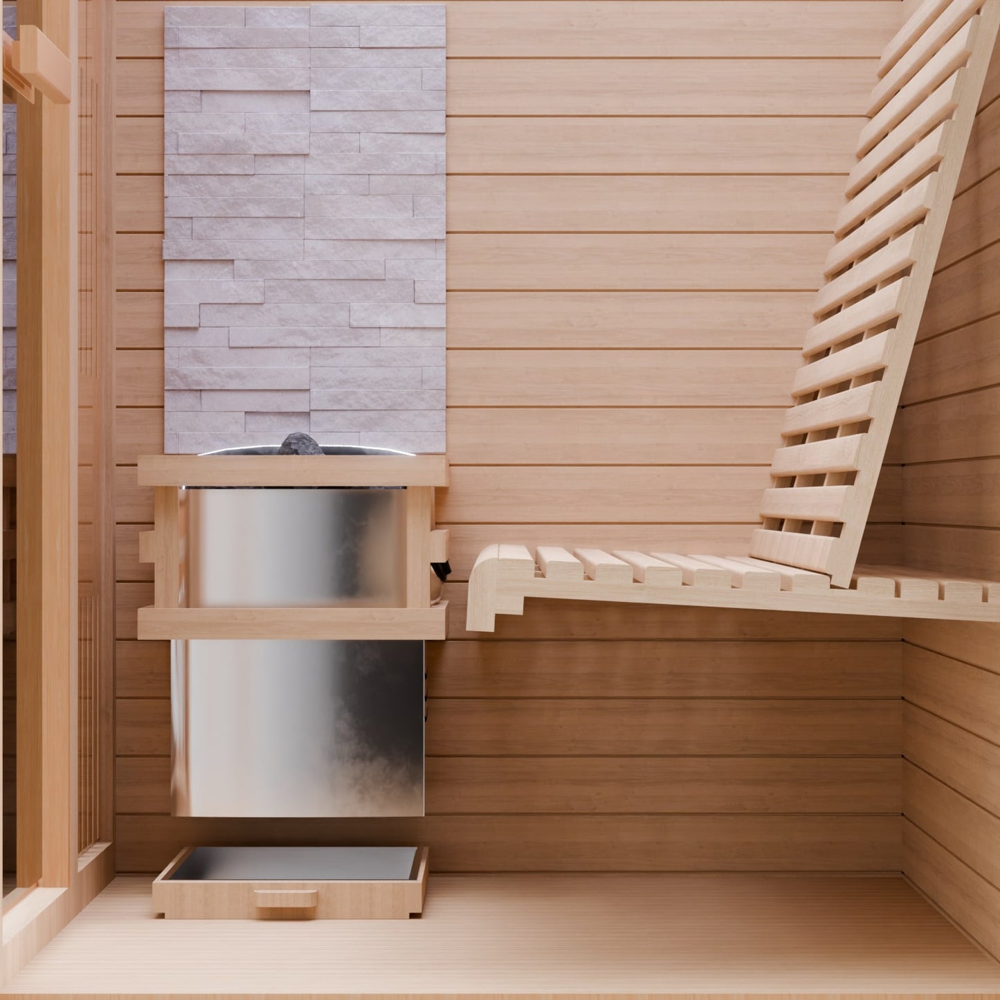 Dewello Finnische Sauna MINTO 120cm x 120cm bei TroniTechnik