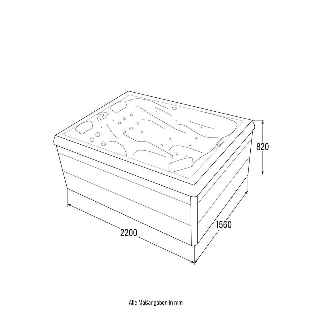 Home Deluxe Outdoor Whirlpool SUNSET PURE - 220 x 156 cm für 3 Personen