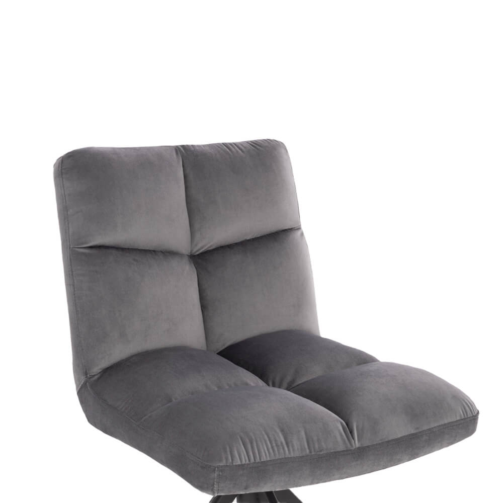 Home Deluxe Esszimmerstuhl drehbar Samt NODA – 6er Set Hellgrau