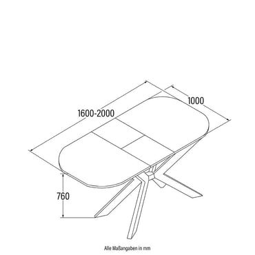 Home Deluxe Essgruppe Oval Ausziehbar inkl. Sternfuß - 160 x 100 cm Light Oak 6 Stühle Creme