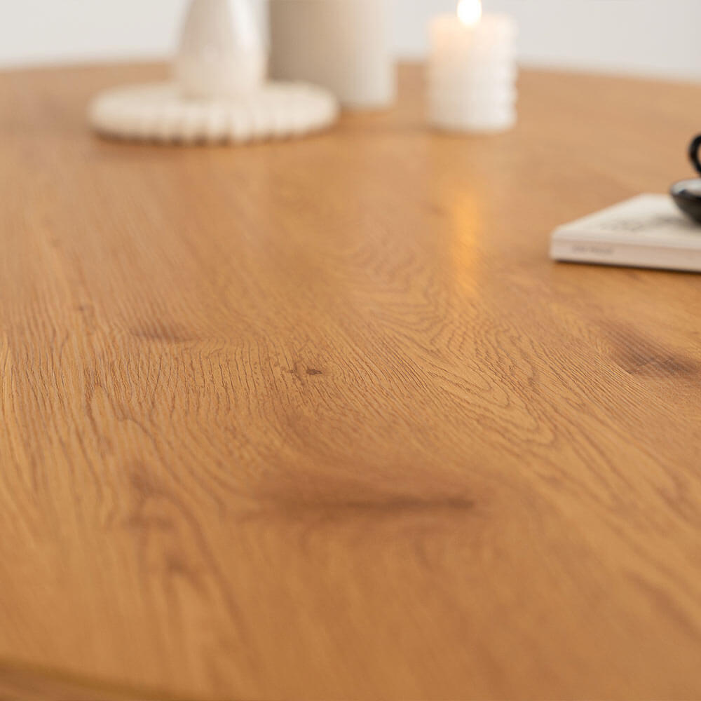 Home Deluxe Esstisch Oval AVENTIS inkl. Sternfuß - 200 x 120 cm Light Oak