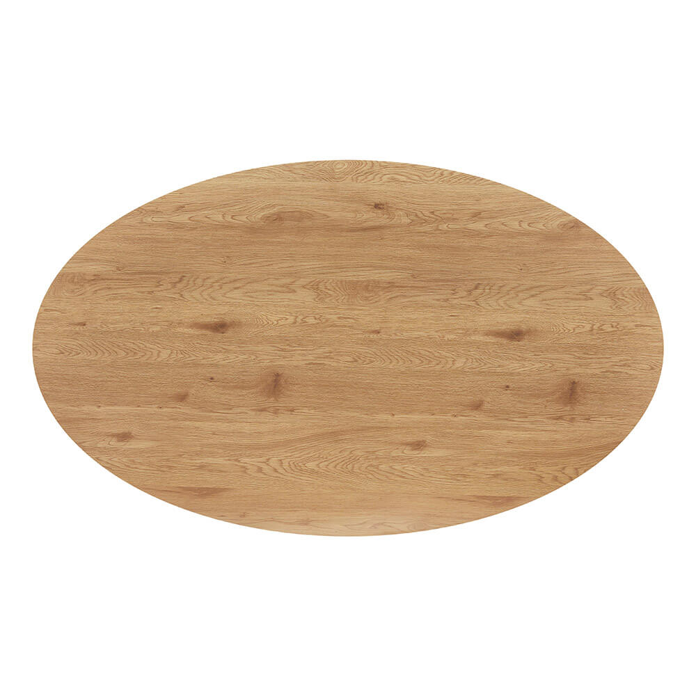 Home Deluxe Esstisch Oval AVENTIS inkl. Sternfuß - 200 x 120 cm Light Oak