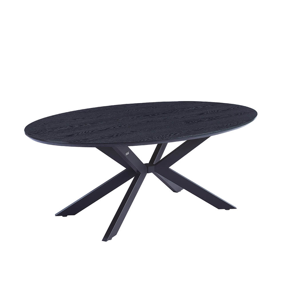 Home Deluxe Esstisch Oval AVENTIS inkl. Sternfuß - 200 x 120 cm Dark Oak