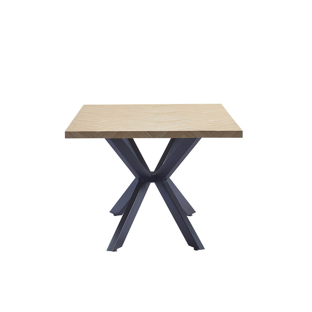 Home Deluxe Esstisch Eckig AVENCIA inkl. Sternfuß -160 x 100 cm Fishbone Oak