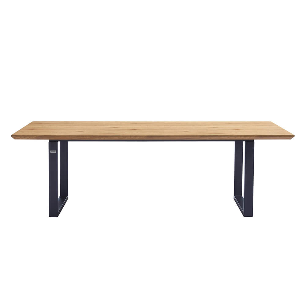 Home Deluxe Essgruppe Eckig AVENCIA inkl. U-Fuß - 240 x 120 cm Light Oak 8 Stühle Grau