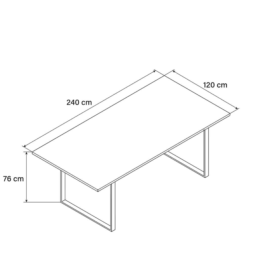 Home Deluxe Essgruppe Eckig AVENCIA inkl. U-Fuß - 240 x 120 cm Fishbone Oak 6 Stühle Hellbraun