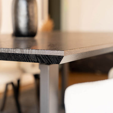 Home Deluxe Essgruppe Eckig AVENCIA inkl. U-Fuß - 240 x 120 cm Dark Oak 6 Stühle