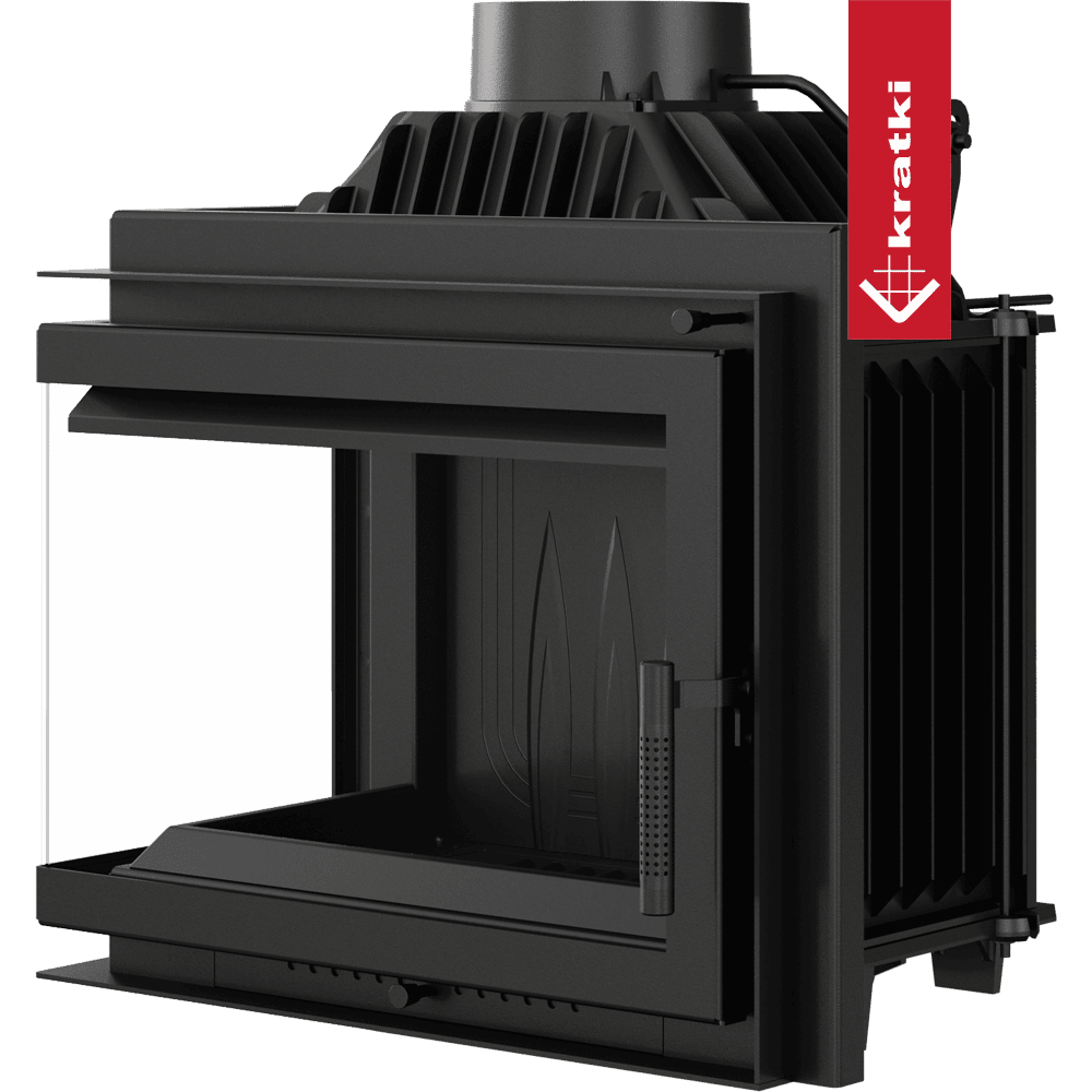 Kratki Kamineinsatz Gusseisen KRATKI SIMPLE links 8 kW Ø 200
