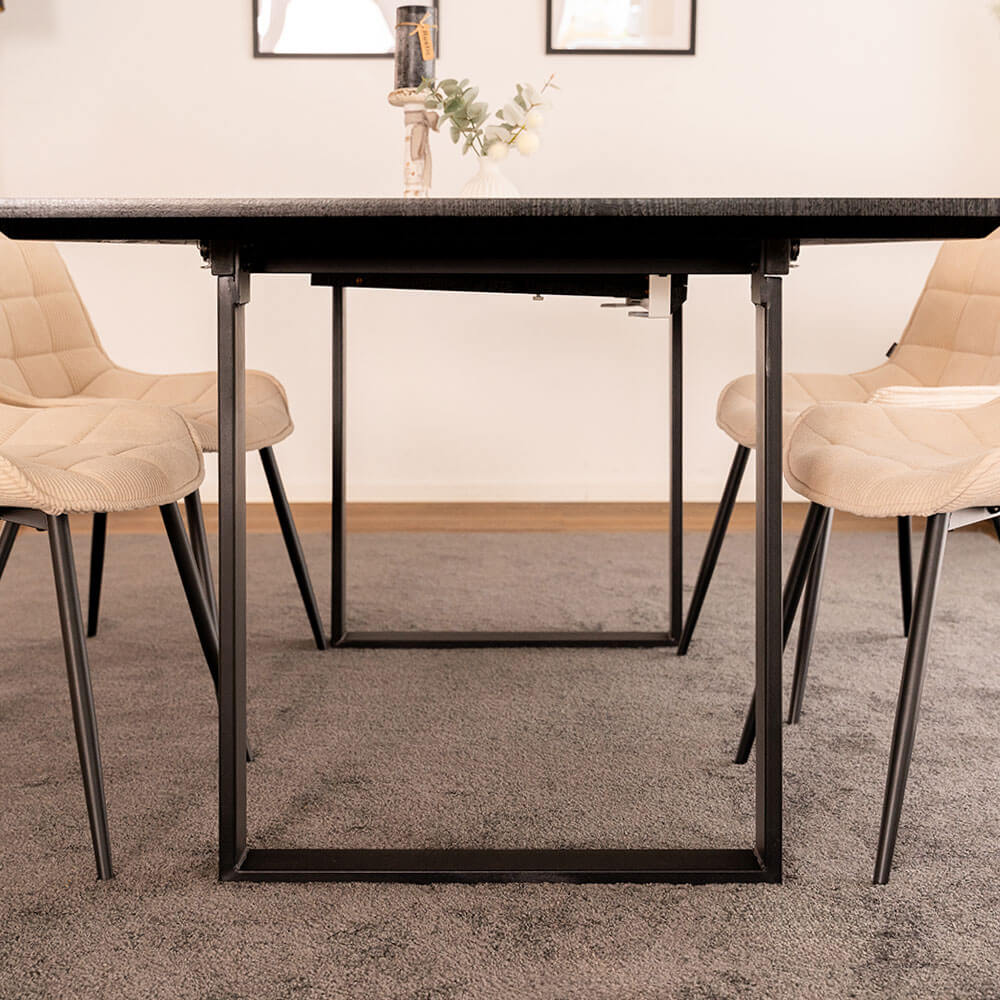Home Deluxe Esstisch Eckig Ausziehbar AVENCIA inkl. U-Fuß - 160-200 x 100 cm Dark Oak