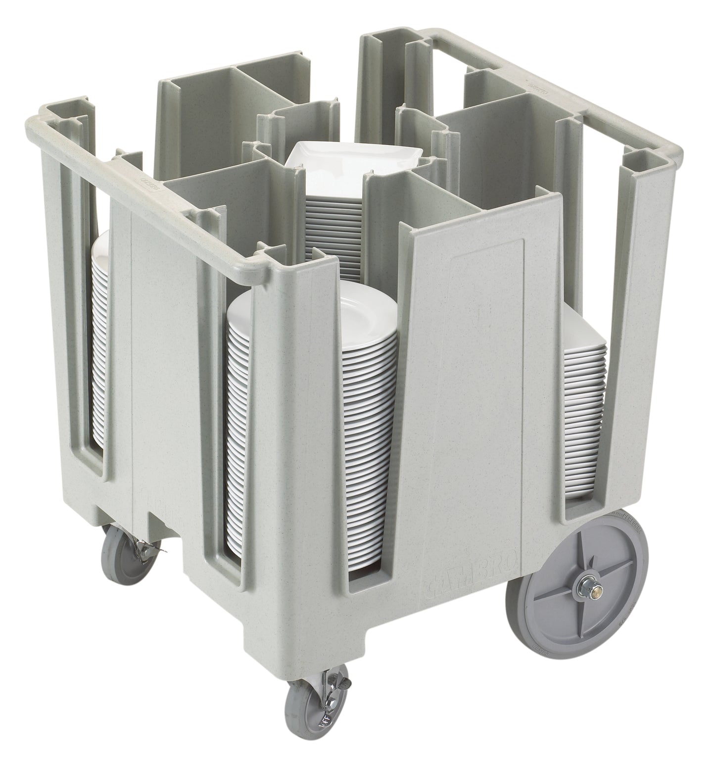 Cambro Versa Geschirrwagen, 4 feste Säulen, graugesprenkelt, 1 Stück im Karton - DCS950480
