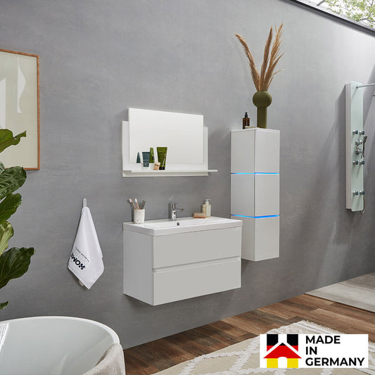 Home Deluxe Badmöbel Komplettset WANGEROOGE BIG DELUXE L - Weiß Made in Germany