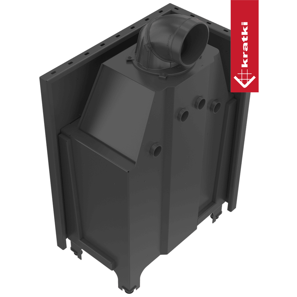 Kratki Kamineinsatz aus Stahl KRATKI MBO links 15 kW Ø 200 gebogenes Glas
