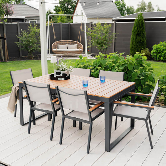 Home Deluxe Gartentisch in Holzoptik SIERA – 160 x 90 cm