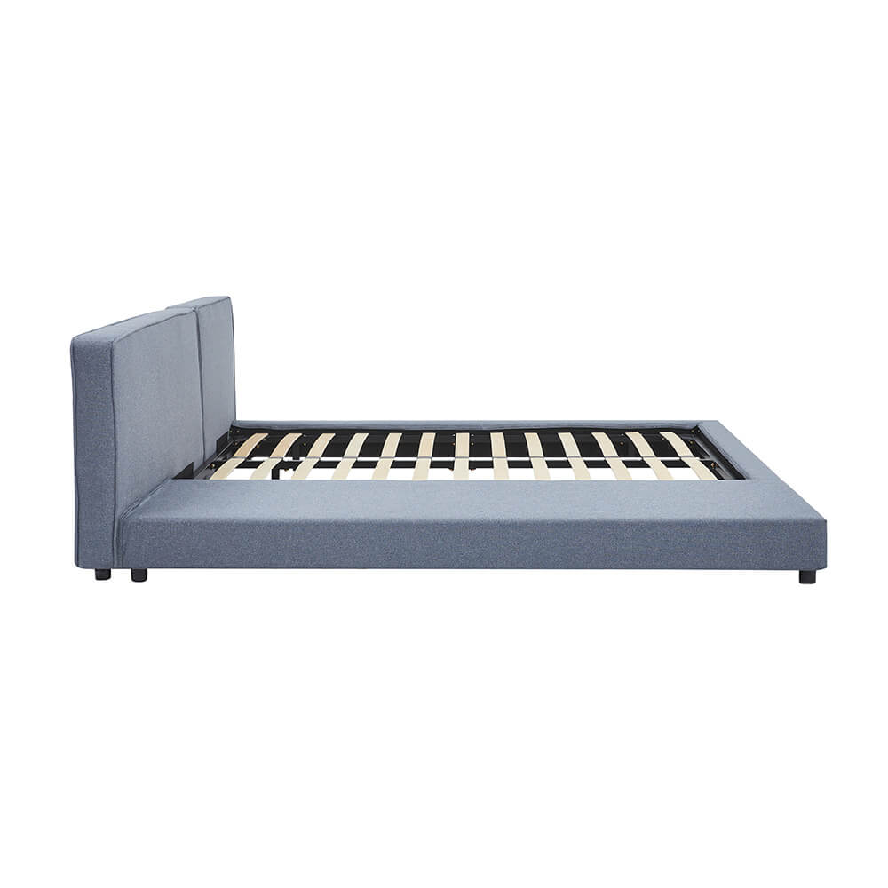 Home Deluxe Bett mit Ablage GALAXIS - 140 x 200 cm Grau