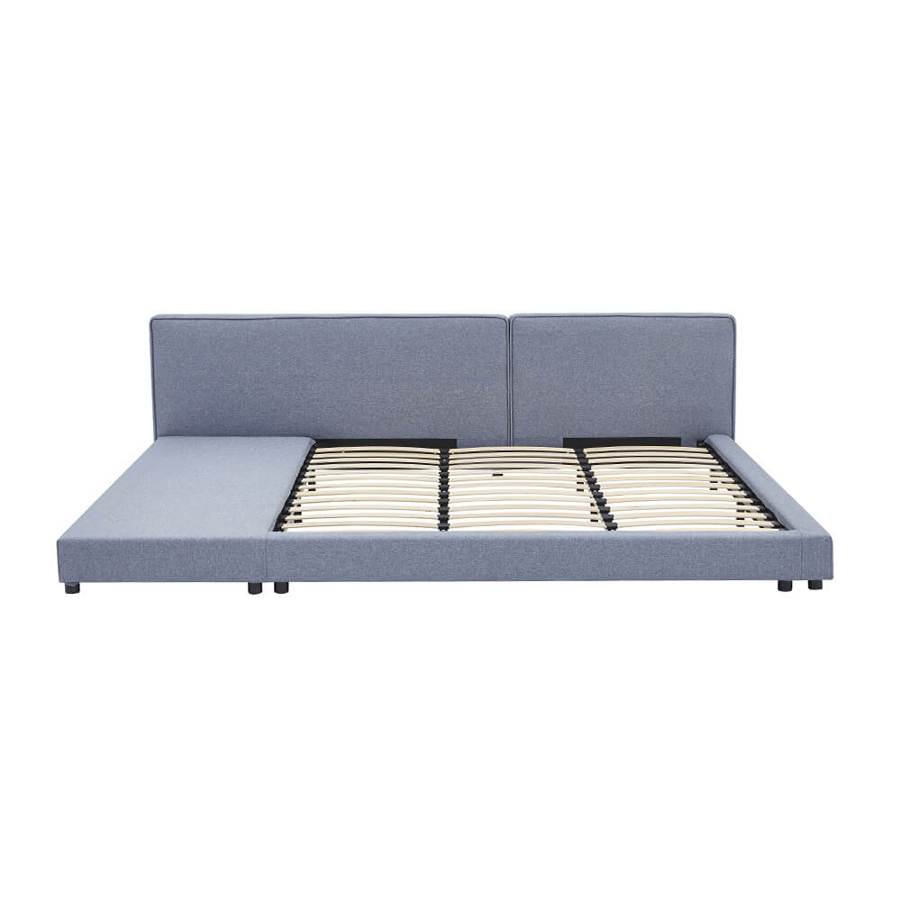 Home Deluxe Bett mit Ablage GALAXIS - 140 x 200 cm Grau