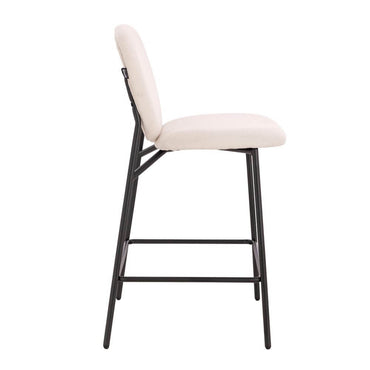 Home Deluxe Barhocker Bouclé CELDA - 6er Set Weiß