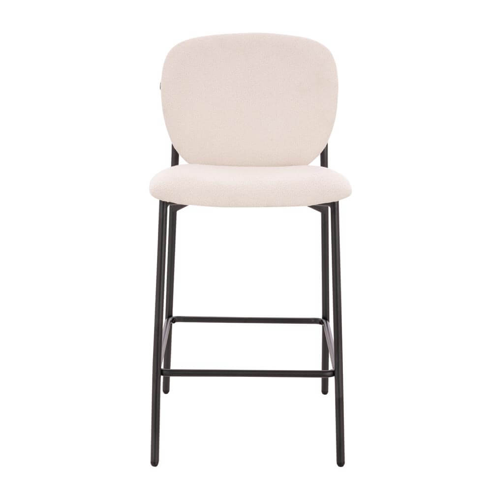 Home Deluxe Barhocker Bouclé CELDA - 6er Set Weiß