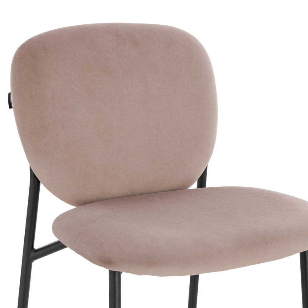 Home Deluxe Barhocker Samt CELDA - 6er Set Hellbraun