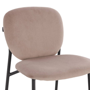 Home Deluxe Barhocker Samt CELDA - 6er Set Hellbraun