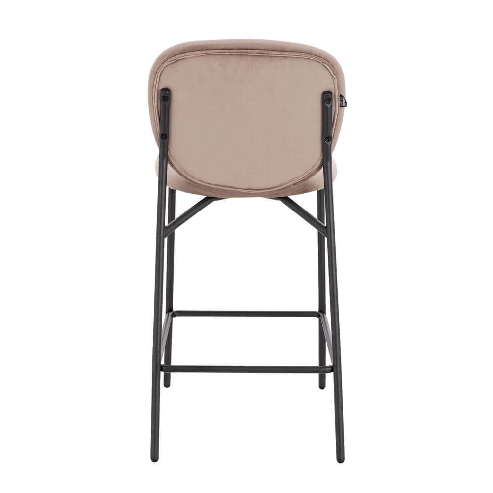 Home Deluxe Barhocker Samt CELDA - 6er Set Hellbraun