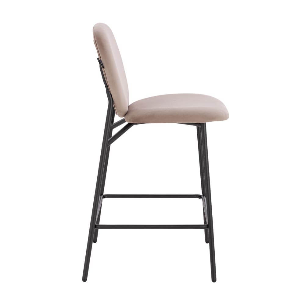 Home Deluxe Barhocker Samt CELDA - 6er Set Hellbraun