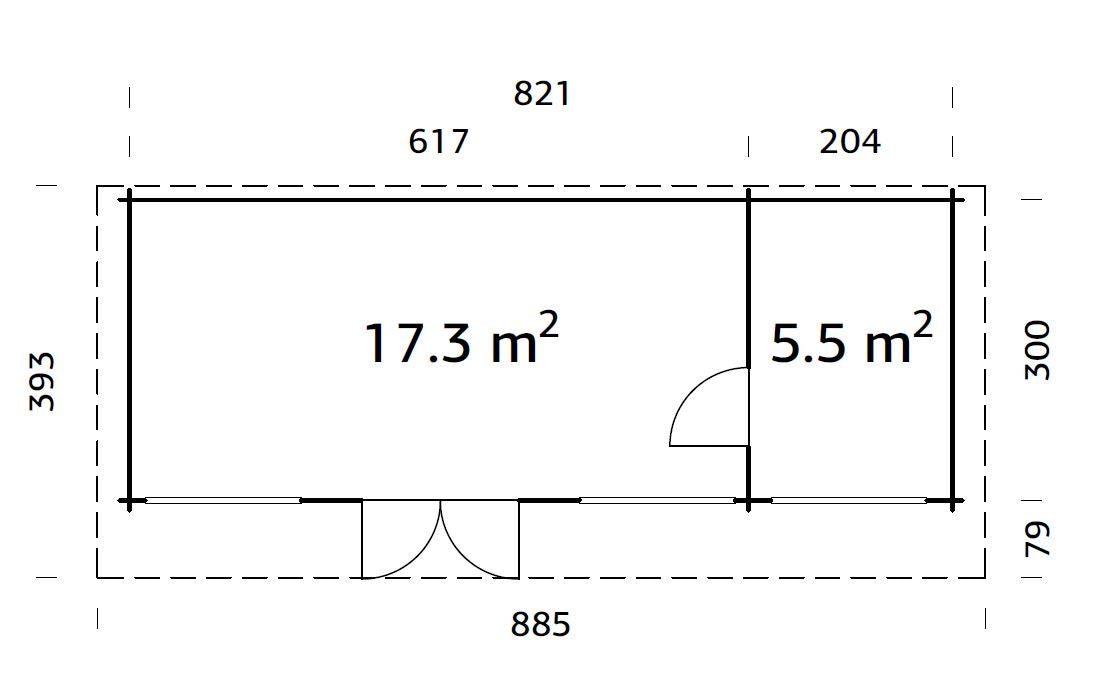 Palmako Heidi 22,8 m2 - Naturbelassen