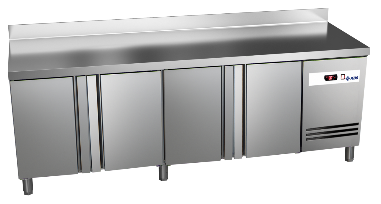 KBS Gastrotechnik Kühltisch Ready KT4610 mit Arbeitsplatte, Aufkantung 4 Türen